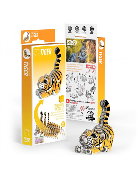 Eugy 3D Tigre - Puzzle écologique félin sauvage
