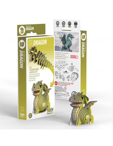 Eugy 3D Dragon Vert - Puzzle écologique fantastique