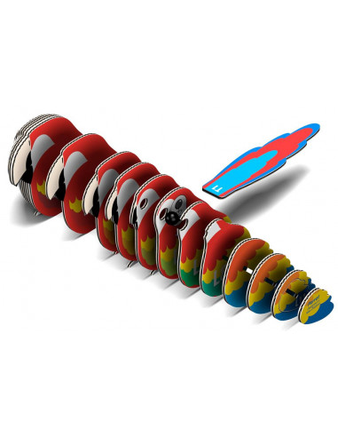 Eugy puzzle 3d - oiseau - perroquet