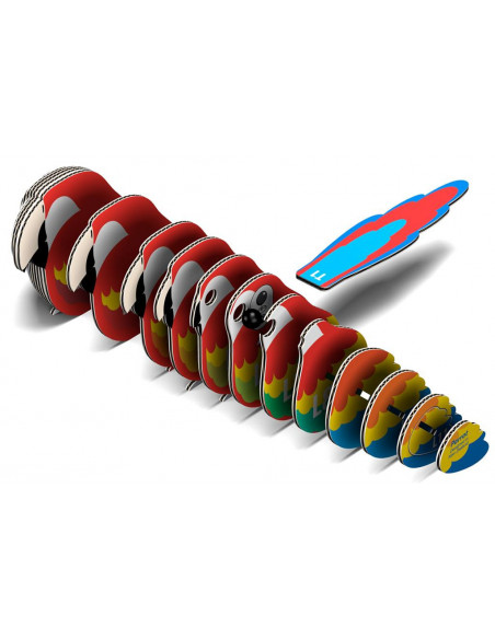 Eugy puzzle 3d - oiseau - perroquet