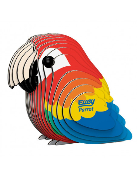 Eugy puzzle 3d - oiseau - perroquet