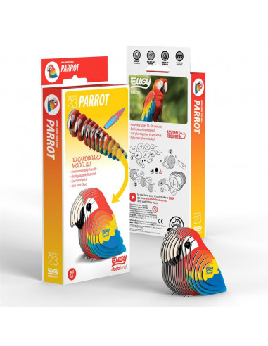 Eugy puzzle 3d - oiseau - perroquet