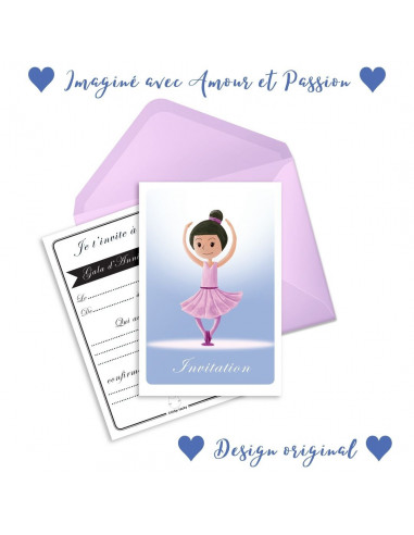 PACK 6 CARTES INVITATION ANNIVERSAIRE - DANSE