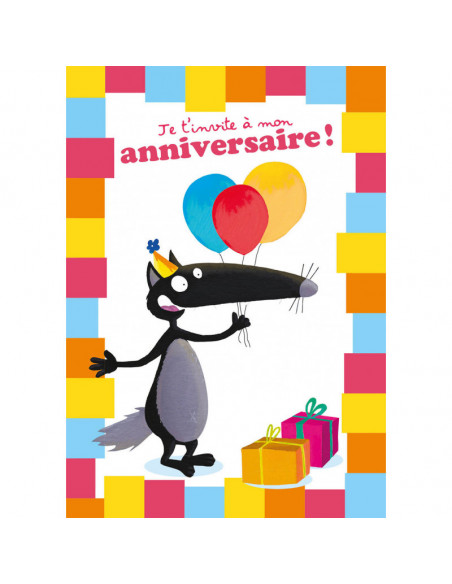 Pack de 8 cartes d'anniversaire loup