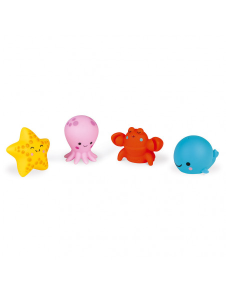 4 GICLEURS DE BAIN - LES ANIMAUX DE LA MER