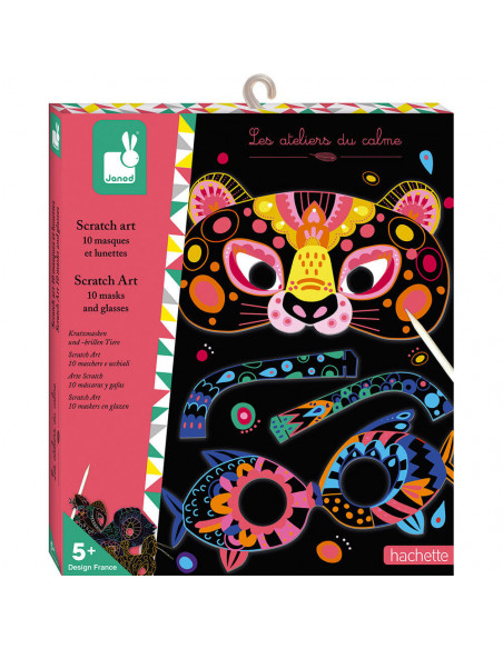 SCRATCH ART MASQUES ET LUNETTES ANIMAUX 