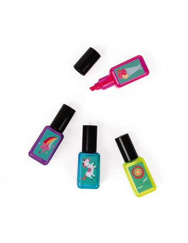 4 STYLOS SURLIGNEURS LICORNE