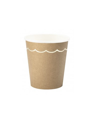 Gobelets festonnes 200ml kraft et or x 8