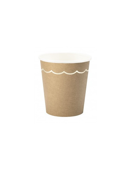 Gobelets festonnes 200ml kraft et or x 8