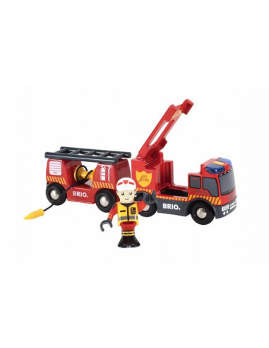 BRIO Camion Pompier Son Lumineux - Véhicule d'urgence interactif