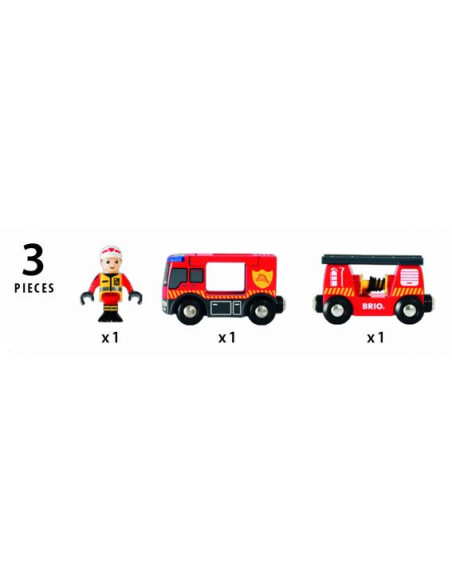 BRIO Camion Pompier Son Lumineux - Véhicule d'urgence interactif