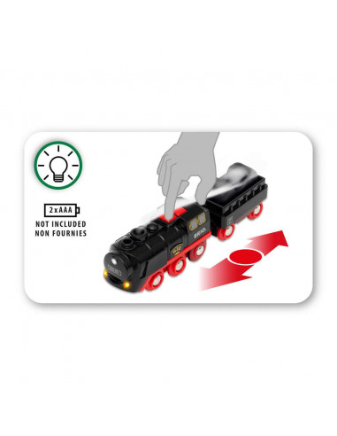 BRIO Locomotive à piles à vapeur - Train électrique avec effets