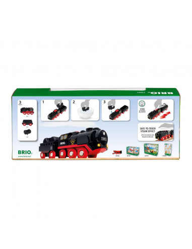 BRIO Locomotive à piles à vapeur - Train électrique avec effets