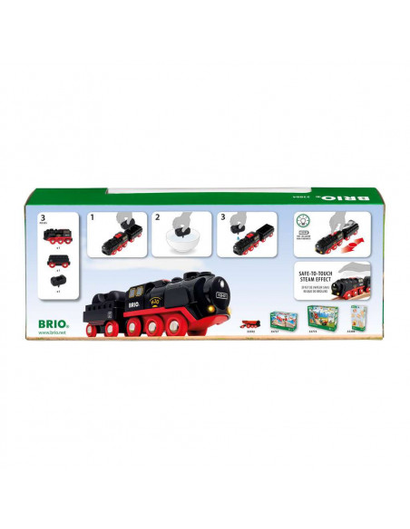 BRIO Locomotive à piles à vapeur - Train électrique avec effets