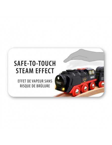 BRIO Locomotive à piles à vapeur - Train électrique avec effets