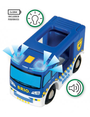 BRIO Camion Police Son Lumineux - Véhicule d'intervention interactif