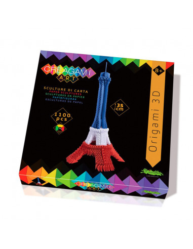 Creagami Art - La Tour Eiffel 3 couleurs - Origami 3D