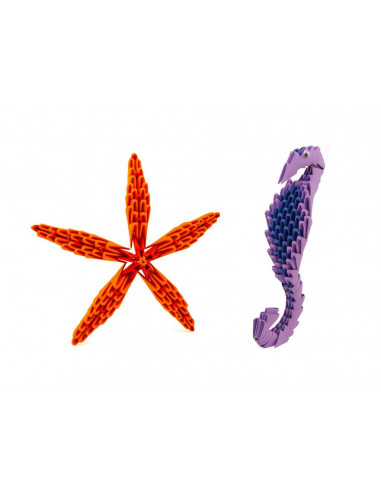 CREAGAMI ÉTOILE DE MER, HIPPOCAMPE, MOULE, CRABE ORIGAMI 3D