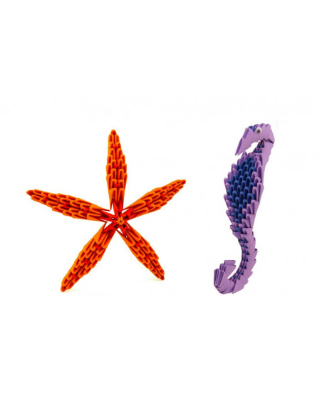 CREAGAMI ÉTOILE DE MER, HIPPOCAMPE, MOULE, CRABE ORIGAMI 3D