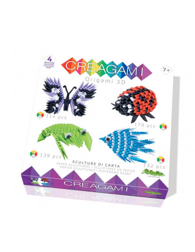 Creagami - Papillon,Coccinelle,Grenouille,Poisson Origami 3D