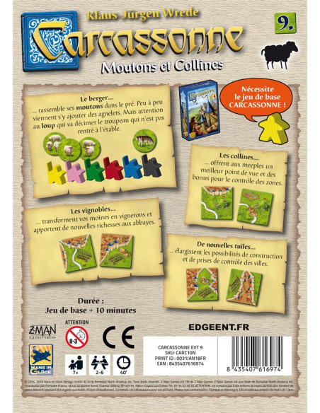 Carcassonne : Moutons et Collines (Ext)