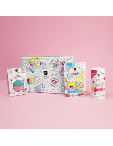 Coffret metal - sels moussants - boule de bain - sels crepit