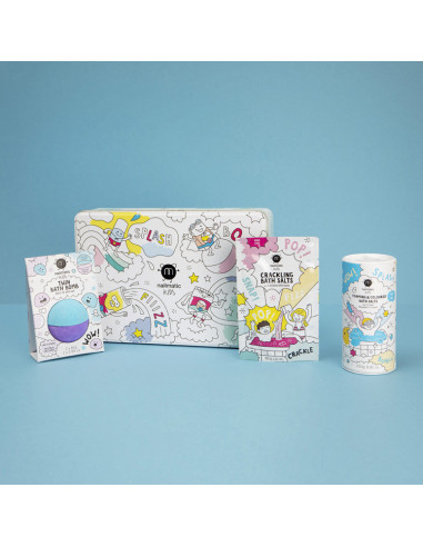 Coffret metal - sels moussants - boule de bain - sels crepit