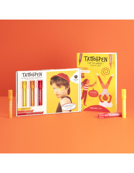 Kit tattoopen c'est toi l'artiste - jaune orange rouge