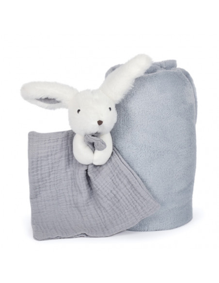 Plaid et doudou - happy glossy (plaid gris bleu)