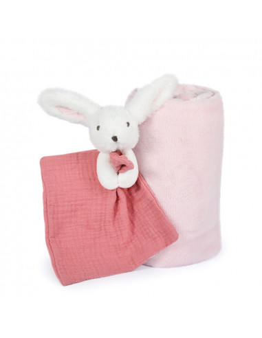 Plaid et doudou - happy boho (plaid rose)