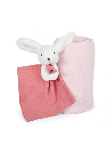 Plaid et doudou - happy boho (plaid rose)