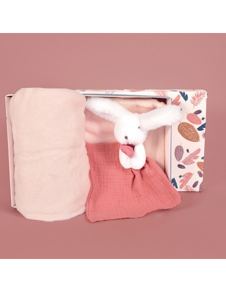 Plaid et doudou - happy boho (plaid rose)