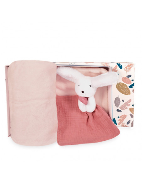 Plaid et doudou - happy boho (plaid rose)