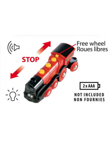 BRIO Locomotive Rouge Puissante - Train électrique rapide