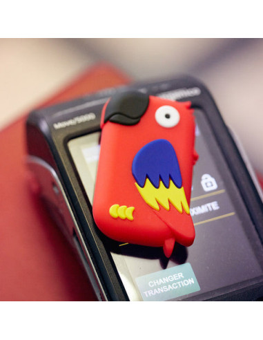 Money walkie - porte monnaie sans contact perroquet rouge