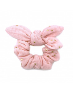 Chouchou blush pois or