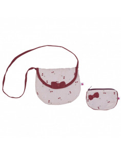 Sac + porte-monnaie cerises/ tomette