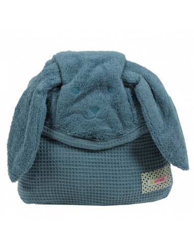 Cape de bain chien bleu jean