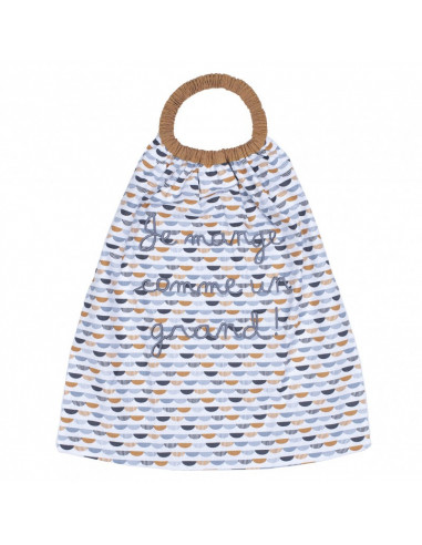 Serviette "grand" gris/camel