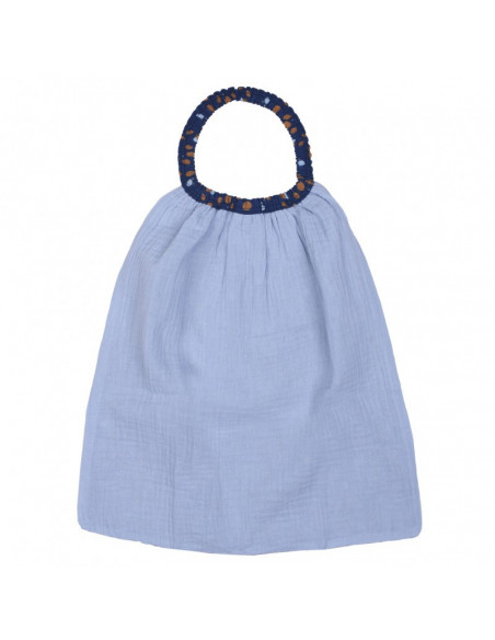 Serviette double gaze bleu glacier
