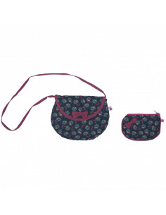 SAC + PORTE-MONNAIE FLEURS/FRAMBOISE