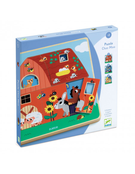 PUZZLE 3 NIVEAUX - CHEZ MOO - FSC 100%