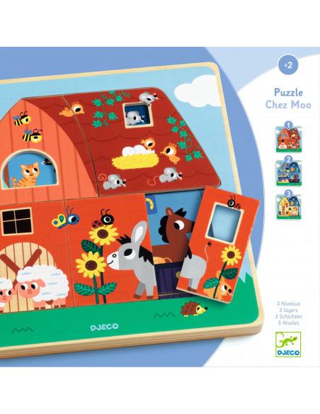 PUZZLE 3 NIVEAUX - CHEZ MOO - FSC 100%