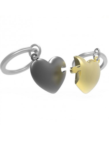 2 Porte-clés/Bijoux De Sac 'Cœurs Brisés' En Acier Argenté - Marque CARON - Neufs