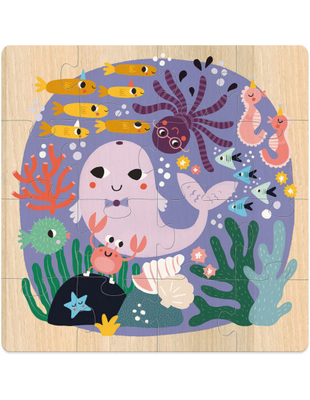 Coffret 3 puzzles 16 pcs Terre - Mer - Ciel -