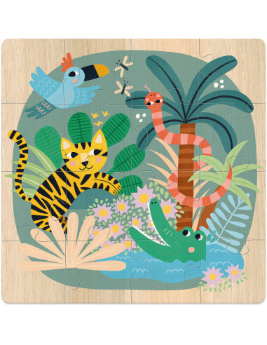 Coffret 3 puzzles 16 pcs Terre - Mer - Ciel -