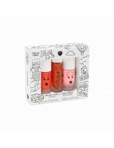 Set 2vao+1roll dori peche flamingo
