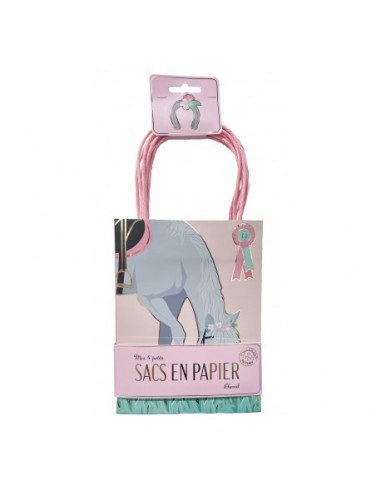 SACS PAPIER CHEVAL D'AMOUR X4
