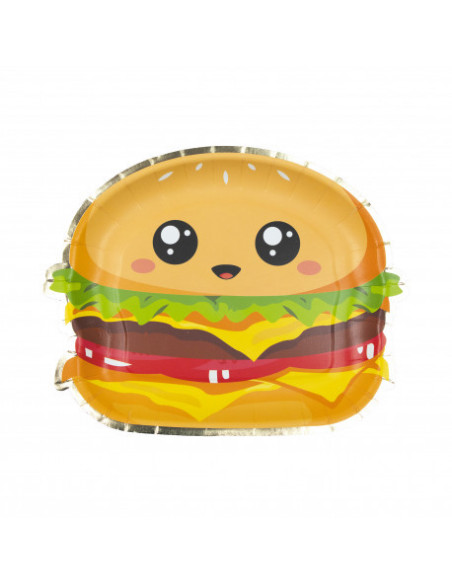 ASSIETTES BURGER 23CM SALTY JUNK FOOD X8