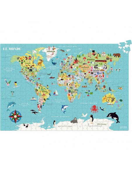  Carte du Monde Puzzle Ingela P.Arrhenius 500 Pièces